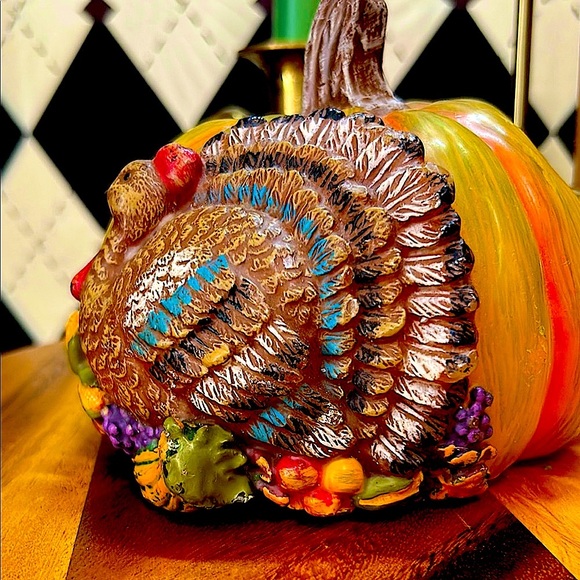 Sculptural Candle Turkey, Harvest & Pumpkin| Rustic & Elaborate Decor - Picture 6 of 16